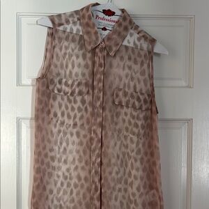 Leopard Print Sleeveless Blouse